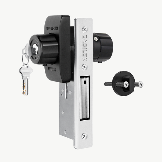 EASOILOK SM25DB：locking the storefront door lock without any keys, adams rite commercial door lock,Mortise Deadbolt  lock , aluminium swing deadbolt,Black,Deadbolt,Backset 31/32"