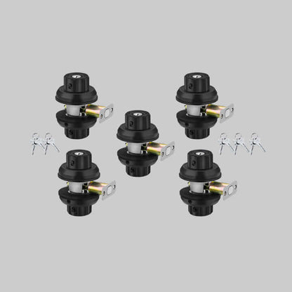 EASILOK E4 twist to lock deadbolt without any keys for front door knob lock Black 5 Packs