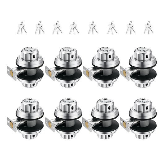 EASILOK E2 twist to lock deadbolt without any keys for front door knob lock Silver 8 Packs(SC  key)