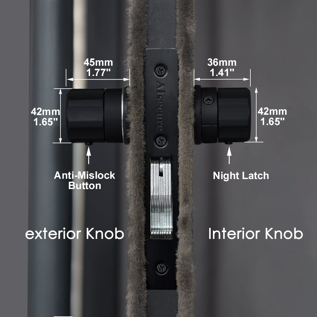 AIsecure A5 Twist-to-Lock Storefront Door Lock Keyless with an Inaccessible Bypass Tool Open  with an Anti-Mislock Button,Silver,Hookbolt,Backset 1.1/8"