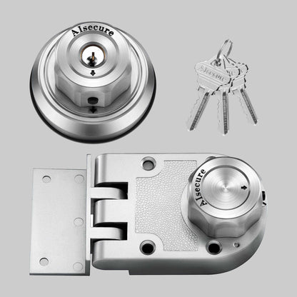 AIsecure Twist to Lock Jimmy Proof Deadbolt Lock Keyless, 3 Packs, Keyed Alike, with Unpickable Night Latch&Anti-Mislock Button,304 Stainless Steel, SC Keys,Silver