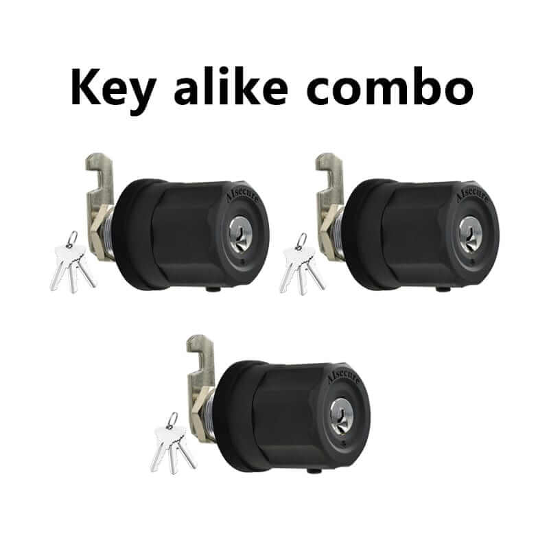 AIsecure A7: 3*locks Twist-to-Lock Cabinet Cam Lock Keyed Alike Combo black 7/8”