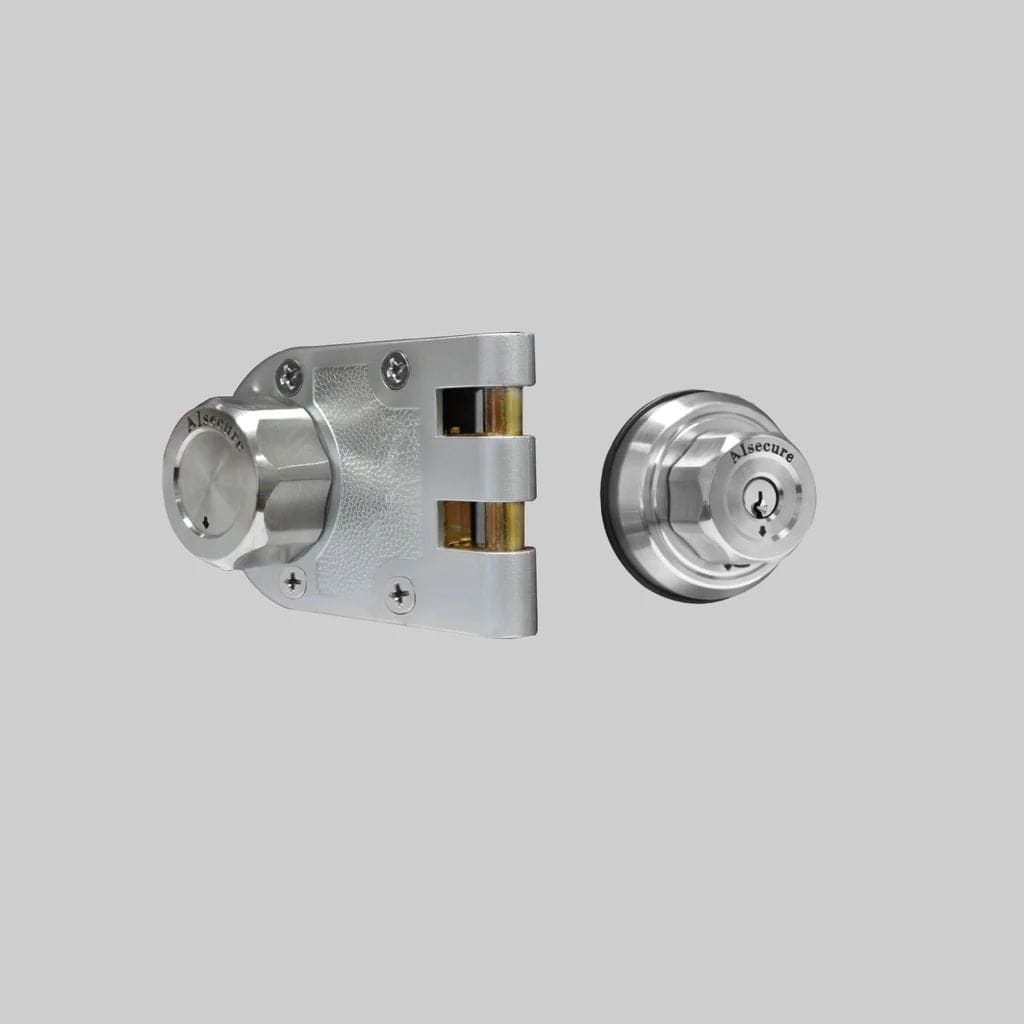 AIsecure Twist to Lock Jimmy Proof Deadbolt Lock Keyless with Unpickable Night Latch&Anti-Mislock Button,304 Stainless Steel, SC Keys,Silver