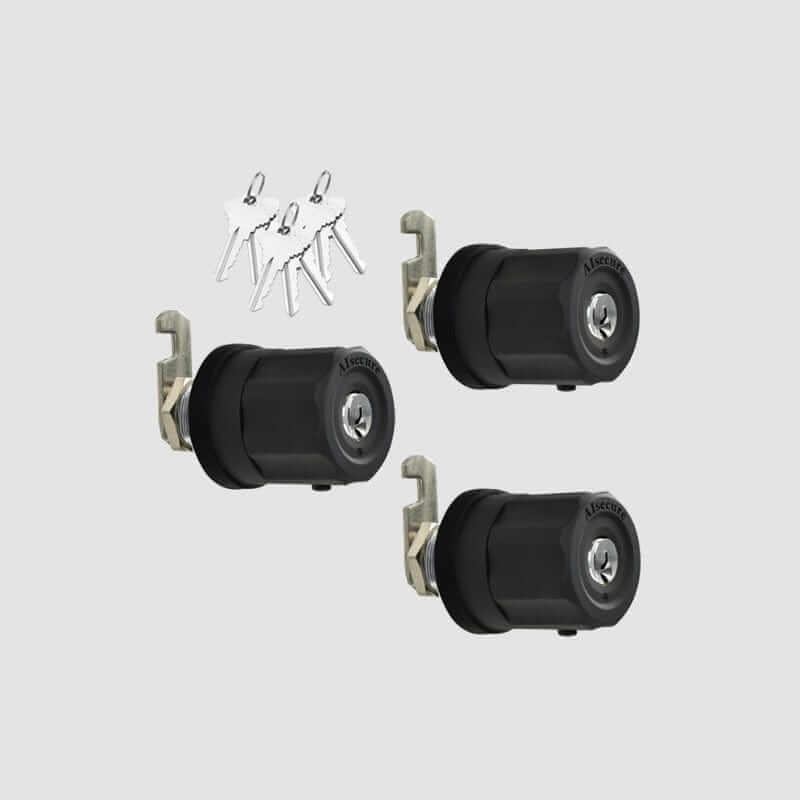 AIsecure A7: 3*locks Twist-to-Lock Cabinet Cam Lock Keyed Alike Combo black 7/8”