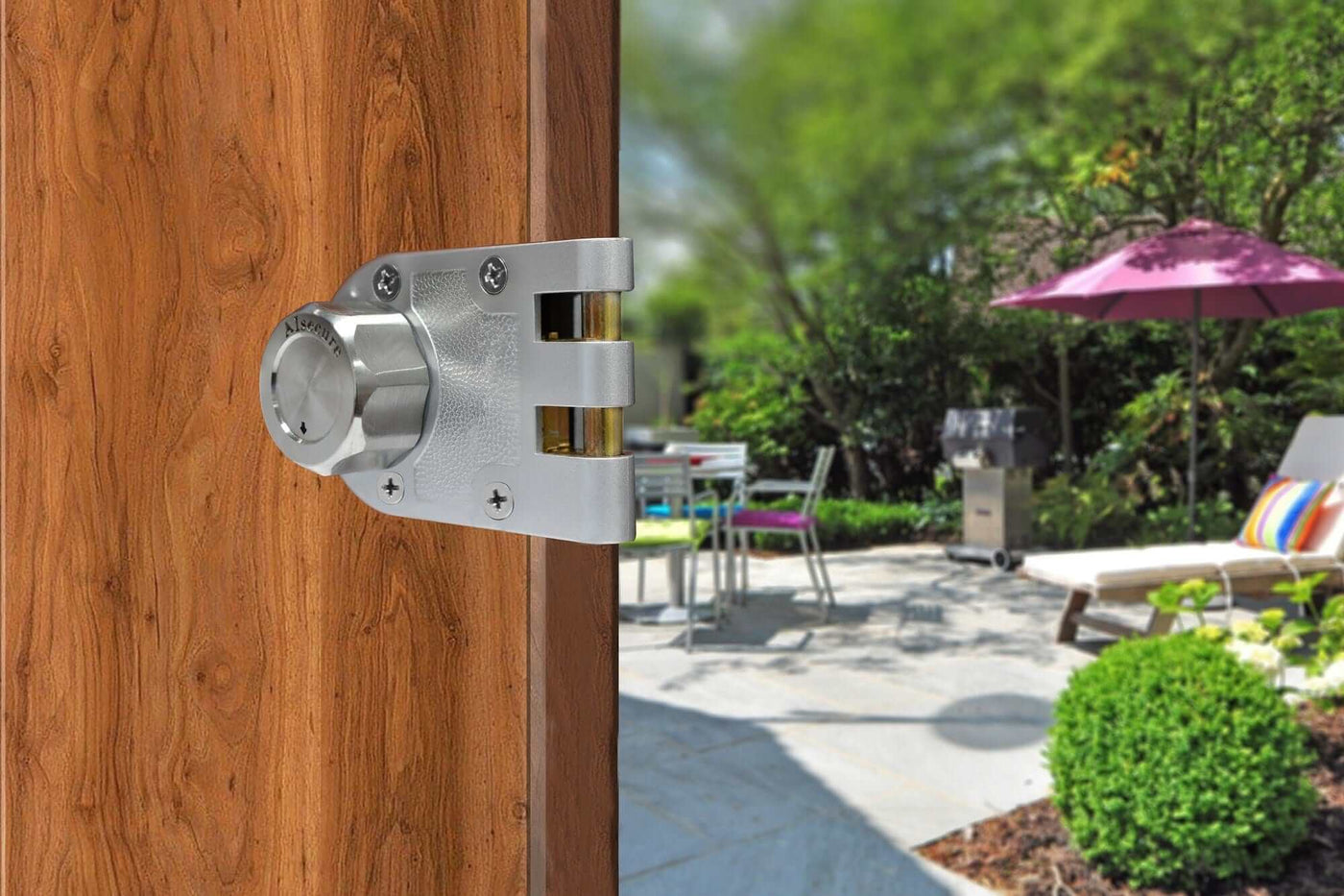 AIsecure Twist to Lock Jimmy Proof Deadbolt Lock Keyless with Unpickable Night Latch&Anti-Mislock Button,304 Stainless Steel, SC Keys,Silver