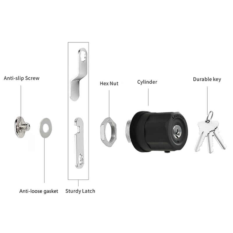 AIsecure A7: 6*locks Twist-to-Lock Cabinet Cam Lock Keyed Alike Combo Silver 7/8”