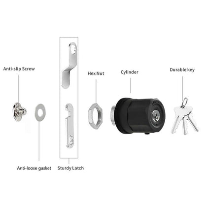 AIsecure A7: 4*locks Twist-to-Lock Cabinet Cam Lock Keyed Alike Combo black 7/8”