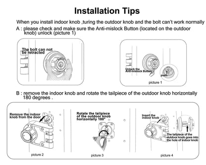 AIsecure Twist to Lock Jimmy Proof Deadbolt Lock Keyless with Unpickable Night Latch&Anti-Mislock Button,304 Stainless Steel, SC Keys,Brass